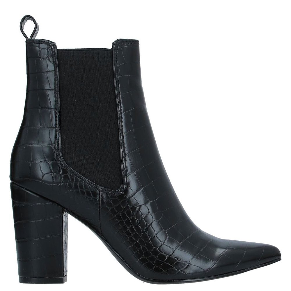 Steve Madden Block High Heel Bootie Croc Black 7 - image 1